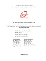 MÔN MARKETING CĂN BẢN PHÂN TÍCH MÔI TRƯỜNG MARKETING CỦA SẢN PHẨM COCA-COLA ZERO SUGAR 320ML