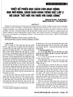 Thiết kế phiếu đọc sách cho hoạt động đọc mở rộng, sách giáo khoa tiếng việt lớp 2 bộ sách “kết nối tri thức với cuộc sống 