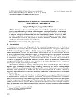 Nghiên cứu về quyền tự chủ và trách nhiệm giải trình của trường đại học ở việt nam 