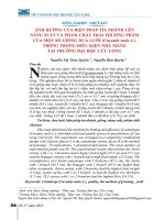 Ảnh hưởng của biện pháp tỉa nhánh lên năng suất và phẩm chất trái thương phẩm của một số giống dưa lưới (cucumis melo l) trồng trong điều kiện nhà màng tại trường đại học Cửu Long