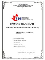 BÁO cáo THỰC HÀNH môn THỰC HÀNH QUÁ TRÌNH  THIẾT bị hóa học bài TH sấy đối lưu 