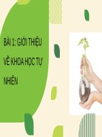 Bài giảng môn Khoa học tự nhiên 6 bài 1: Giới thiệu về Khoa học tự nhiên