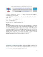 A study on the spawning season of 3 Acropora species in Nha Trang bay, Southern waters of Vietnam