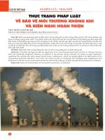 Thực trạng pháp luật về bảo vệ môi trường không khí và kiến nghị hoàn thiện 