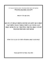 Quản Lý Hoạt Động Đánh Giá Kết Quả Học Tập Môn Toán Theo Tiếp Cận Năng Lực Học Sinh Ở Các Trường Trung Học Cơ Sở Thành Phố Hồ Chí Minh