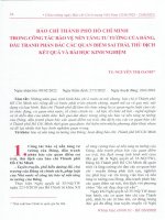 Báo chí thành phố hồ chí minh trong công tác bảo vệ nền tảng tư tưởng của đảng, đấu tranh phản bác các quan điểm sai trái, thù địch kết quả và bài học kinh nghiệm 