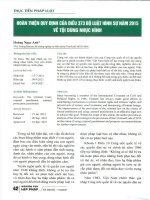 Hoàn thiện quy định của điều 373 bộ luật hình sự năm 2015 về tội dùng nhục hình 