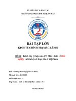 Trình bày lý luận của CN Mác Lênin về thất nghiệp và liên hệ với thực tiễn ở Việt Nam