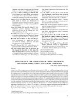 Effect of fertilizer and mulching materials on growth and yield of sesame variety VD11 in Nghe An province