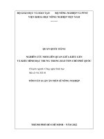 Nghiên Cứu Mối Liên Quan Giữa Kiểu Gen Và Kiểu Hình Đặc Trưng Trong Bảo Tồn Chó Phú Quốc