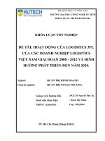 Luận văn Hoạt động của logistics 3PL của các doanh nghiệp logistics Việt Nam giai đoạn 2008  2012 và định hướng phát triển đến năm 2020