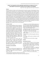 Effect of shading levels before harvesting on productivity and green tea quality of Kim Tuyen variety in summer