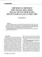 Chế định các biện pháp điều tra đặc biệt trong Bộ luật Tố tụng hình sự 2015  Một số vấn đề lý luận và thực tiễn