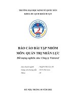 BÁO cáo bài tập NHÓM môn QUẢN TRỊ NHÂN lực đối tượng nghiên cứu công ty vietravel 