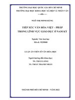 Tiếp Xúc Văn Hóa Việt - Pháp Trong Lĩnh Vực Giáo Dục Ở Nam Kỳ