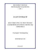 Hoàn thiện phân tích báo cáo tài chính ngân hàng thương mại cổ phần Bắc Á