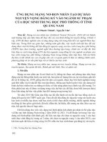 Ứng dụng mạng nơ-ron nhân tạo dự báo nguyện vọng đăng ký vào ngành sư phạm của học sinh trung học phổ thông ở tỉnh Quảng Nam