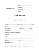 Mẫu Giấy xác nhận số tài khoản ngân hàng