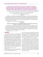 Năng suất sinh sản của lợn nái khi áp dụng phương pháp thụ tinh nhân tạo sâu tại một số trang trại trên địa bàn ngoại thành Hà Nội