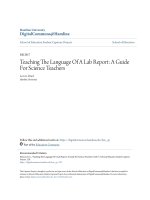 Teaching The Language Of A Lab Report- A Guide For Science Teache