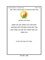 Đánh giá tác dụng của viên khớp vintong kết hợp điện châm điều trị đau vùng cổ gáy do thoái hóa cột sống cổ 