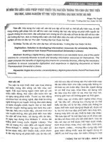 Số hóa tư liệu giải pháp phát triển tài nguyên thông tin cho các thư viện đại học, kinh nghiệm từ thư viện trường đại học dược hà nội 