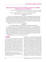 Khả năng sản xuất của tổ hợp lai giữa gà trống Ninh Hòa và gà mái LV5