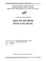LUẬN VĂN TÓT NGHIỆP MỘT SÓ MÔ HÌNH TOÁN ỨNG DỤNG TRƯỜNG ĐẠI HỌC TÔN ĐỨC THẮNG