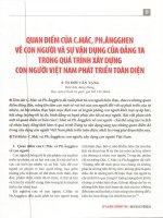 Quan điểm của c mác, ph ăngghen về con người và sự vận dụng của đảng ta trong quá trình xây dựng con người việt nam phát triển toàn diện 