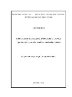 Luận văn Thạc sĩ Quản trị nhân lực: Nâng cao chất lượng công chức cấp xã tại huyện Cát Hải, thành phố Hải Phòng