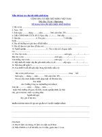 Mẫu Tờ khai xin cấp hộ chiếu phổ thông