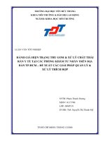 ĐÁNH GIÁ HIỆN TRẠNG THU GOM & XÚ LÝ CHÁT THÁI RẮN Y TẺ TẠI CÁC PHÒNG KHÁM TƯ NHÂN TRÊN ĐỊA BÀN TPHCMĐÈ XUẤT CÁC GIẢI PHÁP QUẦN LÝ & XỬ LÝ THÍCH HỢP