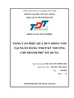 NÂNG CAO HIỆU QUẢ HUY ĐỘNG VỐN TẠI NGÂN HÀNG TMCP KỸ THƯƠNG CHI NHÁNH PHÚ MỸ HƯNG