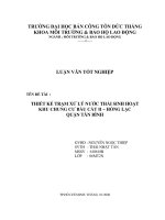 THIẾT KẺ TRẠM XỬ LÝ NƯỚC THẢI SINH HOẠT KHU CHUNG CƯ BÀU CÁT II HỒNG LẠC  QUẬN TÂN BÌNH