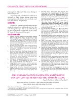 Ảnh hưởng của tuổi cai sữa đến sinh trưởng của lợn con tại huyện Việt Yên, tỉnh Bắc Giang