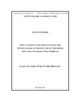 Luận văn Thạc sĩ Quản trị nhân lực: Nâng cao chất lượng đội ngũ giảng viên trường Đại học Sư phạm kỹ thuật Vinh trong bối cảnh cách mạng công nghiệp 4.0