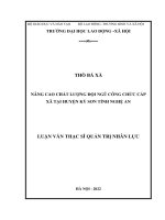 Luận văn Thạc sĩ Quản trị nhân lực: Nâng cao chất lượng đội ngũ công chức cấp xã của huyện Kỳ Sơn, tỉnh Nghệ An