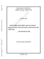 Phát triển hoạt động cho vay khách hàng cá nhân tại ngân hàng TMCP hàng hải Việt Nam MSB - chi nhánh hà nội