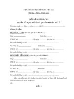 Mẫu Hợp đồng tặng cho quyền sử dụng đất ở và quyền sở hữu nhà ở