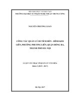 Công tác quản lý di tích đền đình Kim Liên, phường Phương Liên, quận Đống Đa, thành phố Hà Nội.