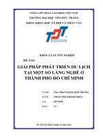 GIẢI PHÁP PHÁT TRIÉN DU LỊCH TẠI MỘT SỐ LÀNG NGHỆ Ở TP HCM TRƯỜNG ĐẠI HỌC THƯƠNG MẠI