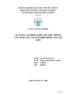 AN TOÀN LAO ĐỌNG KHI LÀM VIỆC TRONG CÁC HẦM TÀU TẠI XÍ NGHIỆP ĐÓNG TÀU SÀI GÒN |