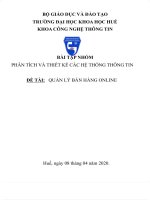 Phân tích thiết kế hệ thống thông tin quản lý bán hàng online