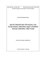 Quản trị rủi ro tín dụng tại ngân hàng Vietcombank - VCB