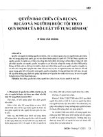 Quyền bào chữa của bị can, bị cáo và người bị buộc tội theo quy định của Bộ luật Tố tụng hình sự