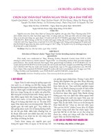 Chọn lọc đàn hạt nhân ngan trâu qua hai thế hệ