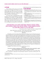 Ảnh hưởng của mức độ mặn trong nước uống lên lượng thức ăn, nước uống, tăng khối lượng và chỉ tiêu sinh lý của dê thịt