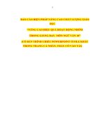 Báo cáo biện pháp giáo dục thi giáo viên giỏi môn ngữ văn lớp 10, biện pháp nâng cao hiệu quả hoạt động nhóm(bản w) 