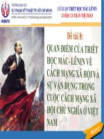 QUAN điểm của TRIẾT học mác  LÊNIN về CÁCH MẠNG xã hội và sự vận DỤNG TRONG CUỘC CÁCH MẠNG xã hội CHỦ NGHĨA ở VIỆT NAM 