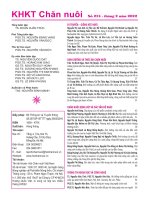 Tạp chí Khoa học Chăn nuôi: Số 274/2022